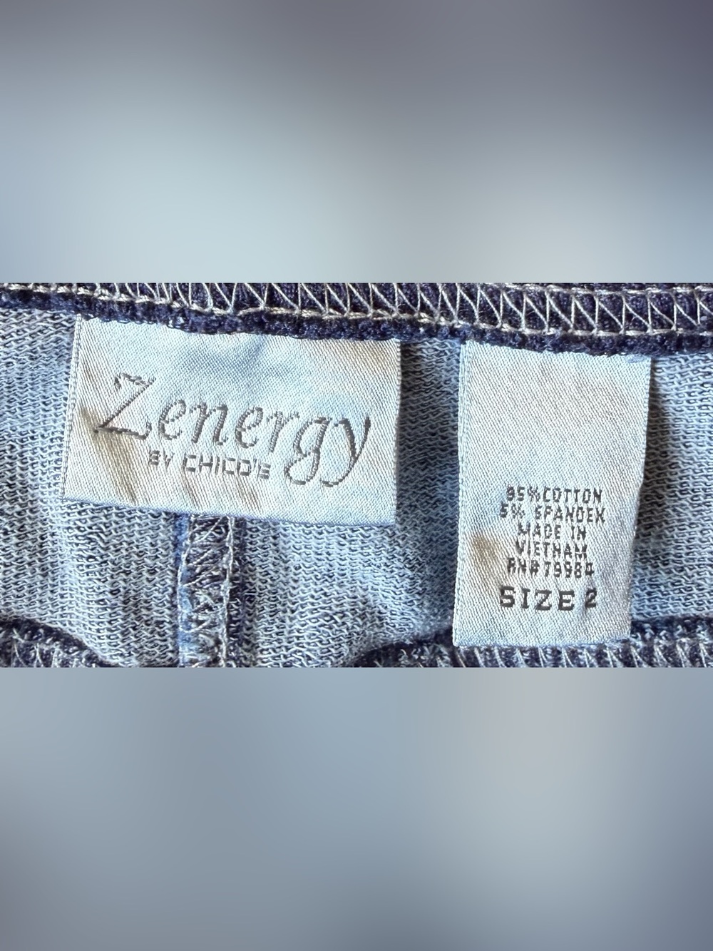 Zenergy by Chico’s Blue Denim-Style Stretch Skirt - Picture 3 of 4